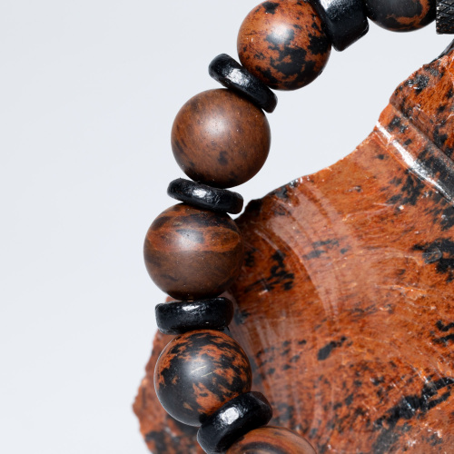 Mahagoni Obsidian Armband 10 mm