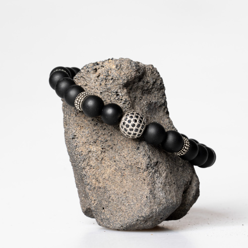 Lavastein matt 8 mm mit Discokugel