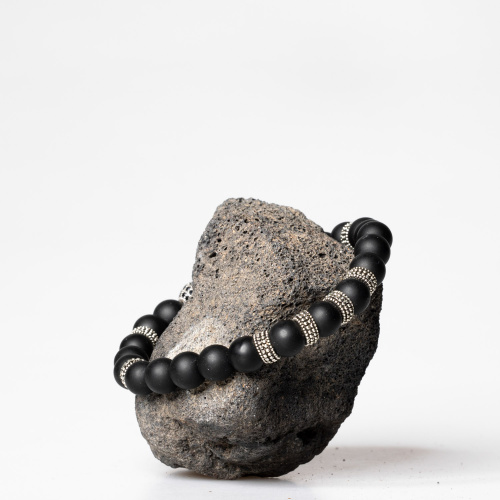 Lavastein matt 8 mm mit Discokugel