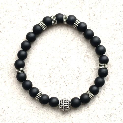 Lavastein matt 8 mm mit Discokugel